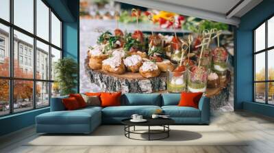 pintxos, tapas, spanish canapes party finger food Wall mural