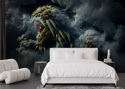 Cannabis monsters Wall mural