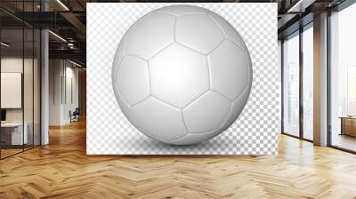 Football ball, soccer ball, mockup, on transparent background. Vector illustration Wall mural