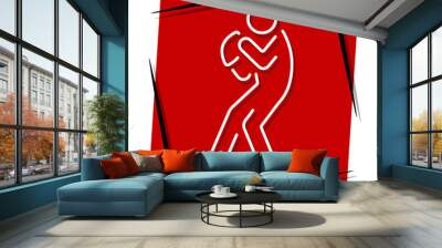 rugby red banner. Vector illustration. Wall mural