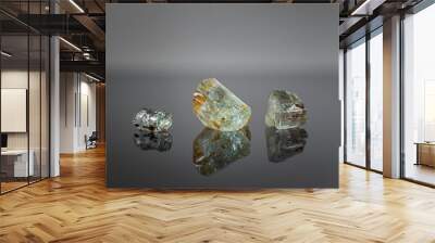 A wonderful item from the mineralogical collection. Beryl mineral crystal on a dark background. Wall mural