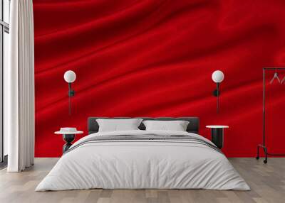 red satin or silk fabric as background Wall mural