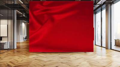 red satin or silk fabric as background Wall mural