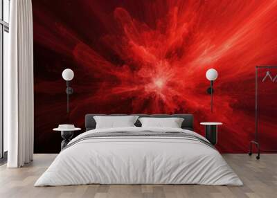 Abstract ethereal red explosion Wall mural