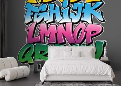 Graffiti style lettering text design Wall mural