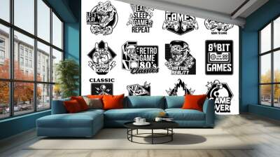 Set collection of video game geek prints Wall mural