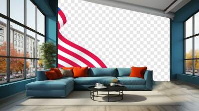 American flag on a transparent background. Template with free space for design or text. Wall mural