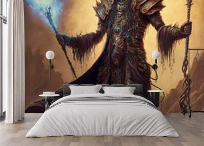 Archmage dark fantasy, witchcraft, magic, art illustration Wall mural