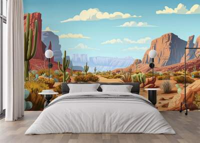 Arizona desert landscape background. ai generative. Wall mural