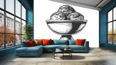 Ice Cream served in steel bowl Wall mural