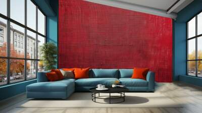 Background texture of red canvas Wall mural