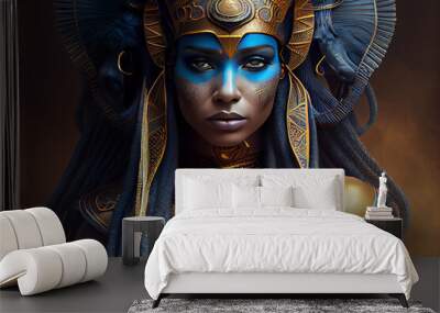 Beautiful abstract Egyptian God Isis background. Generative AI technology. Wall mural