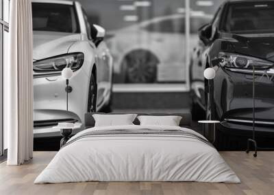 black and white cars Wall mural