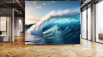 Big ocean wave. AI Wall mural