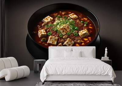 Ma Po Tofu, chinese cuisine popular dish. AI Wall mural