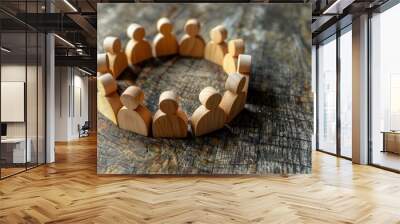 Breakout Session Concept. Wooden Figure with Circle Text Symbolizing Business Communication Wall mural