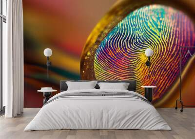 Close up beautiful abstract multi colored fingerprint on background texture for design.	
 Wall mural