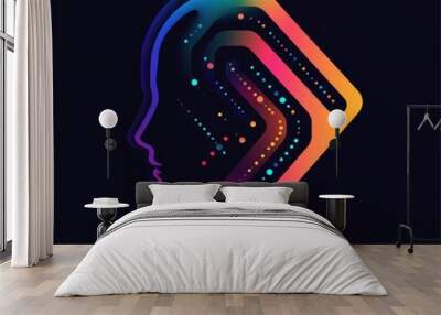 Creative representation of artificial intelligence and its potential applications Wall mural