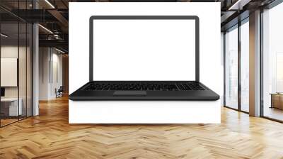 Black laptop with white screen Wall mural