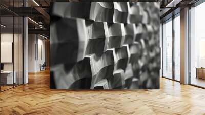 Diagrammatic representation of sound waves being absorbed by soft materials in an acoustically treated room, Wall mural