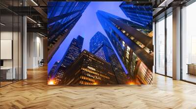 looking up at chicago's skyscrapers at dusk, il, usa Wall mural