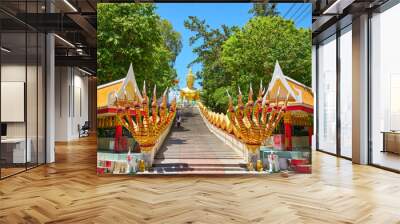 Wat Phra Yai, buddhist temple in Pattaya, Thailand Wall mural