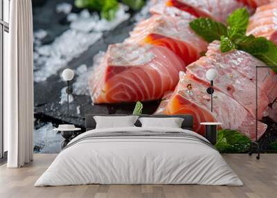 Frozen Fish Segment, gourmet, seafood, raw fish Wall mural