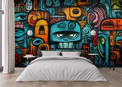 graffiti wall abstract background, idea for art background pop art.ai generative Wall mural