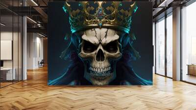 king of shadows, skeleton, skull, horror, evil, demon, zombie, ghost, art illustration Wall mural