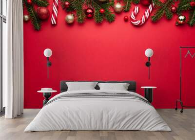 Merry Christmas and happy New Year background Wall mural