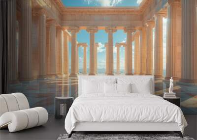 Peach Parthenon: Classical Revival in Pastel, Wall mural