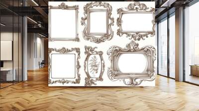 Picture Frame Doodle. Vintage Retro Border Collection in Abstract Background Wall mural