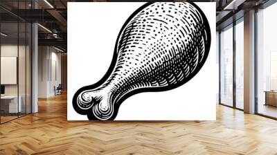 Fried chicken drumstick leg sketch PNG Wall mural