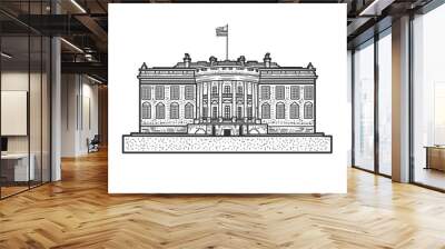 White House sketch raster illustration Wall mural