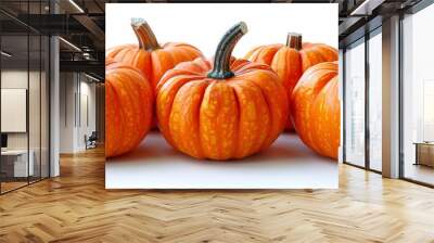 Pumpkins for autumn decor isolated on white Wall mural