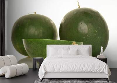 Ripe organic watermelons, close-up, on a white background. Wall mural