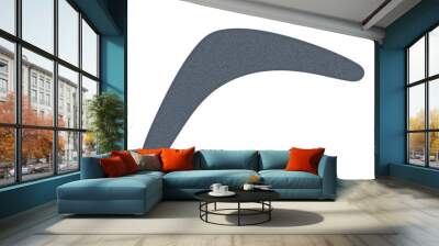 Monochrome Australian boomerang. Cartoon boomerang on a white ba Wall mural