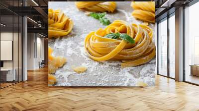 Homemade tagliatelle pasta nest Wall mural