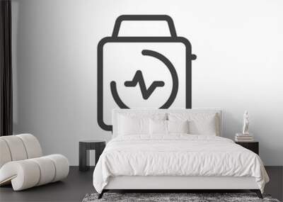 Smart watch icon in line style. Editable stroke. Wall mural