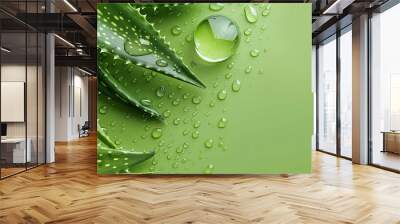 Soothing Aloe vera care green. Water gel Wall mural