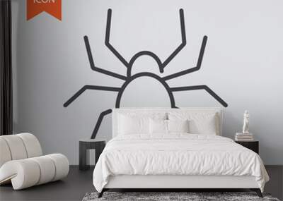 Spider icon in flat style isolated on grey background. Wall mural