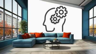 Thinking icon in line style. Editable stroke. Wall mural