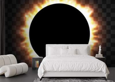 Total eclipse of the sun, eclipse background, vector illustration Wall mural