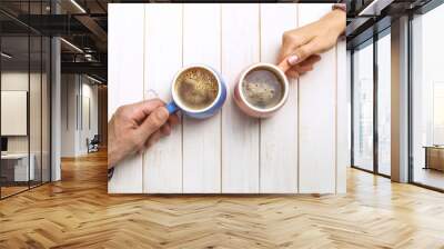 Two cups of coffee. Breakfast. Wall mural