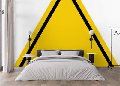 Warning sign yellow triangle with empty space inside. Attention. Danger zone. Another danger. Wall mural