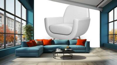 White color armchair. Style modern chair isolated on a white background. Wall mural