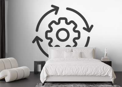 workflow icon in line style. editable stroke. Wall mural