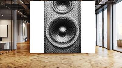 audio speaker isolated retro halftone effect collage cut-out element for mixed media vintage dotted texture grunge punk Wall mural