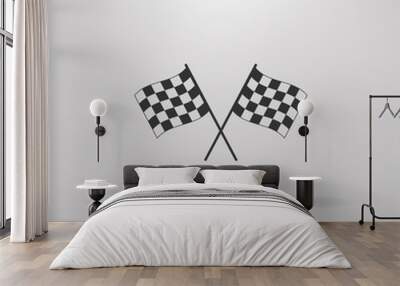 racing flag icon Wall mural