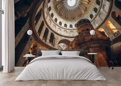 interior of the church of the holy sepulchre in jerusalem, israel Wall mural